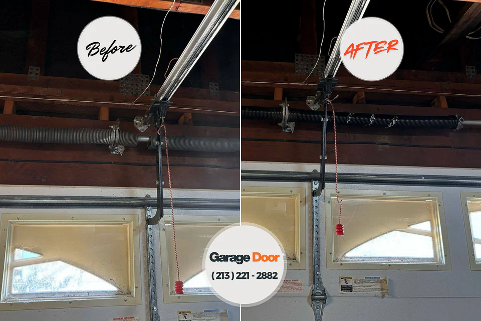 Before and after: garage door repair Halfway, MD